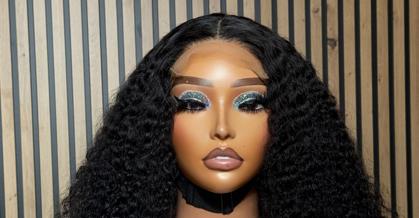 Deep curl lace wig