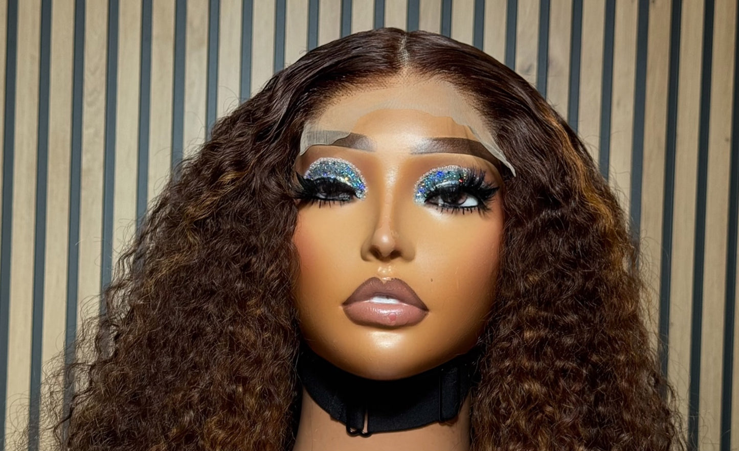 Deep curl lace wig
