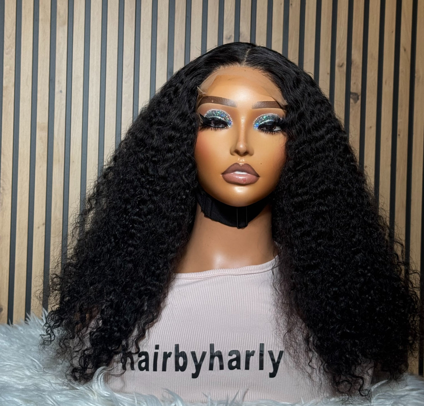 Deep curl lace wig