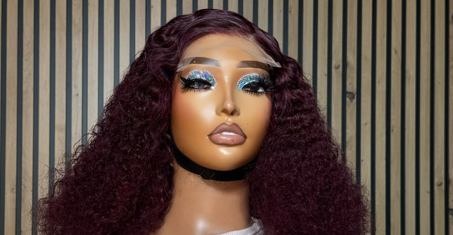Deep curl lace wig