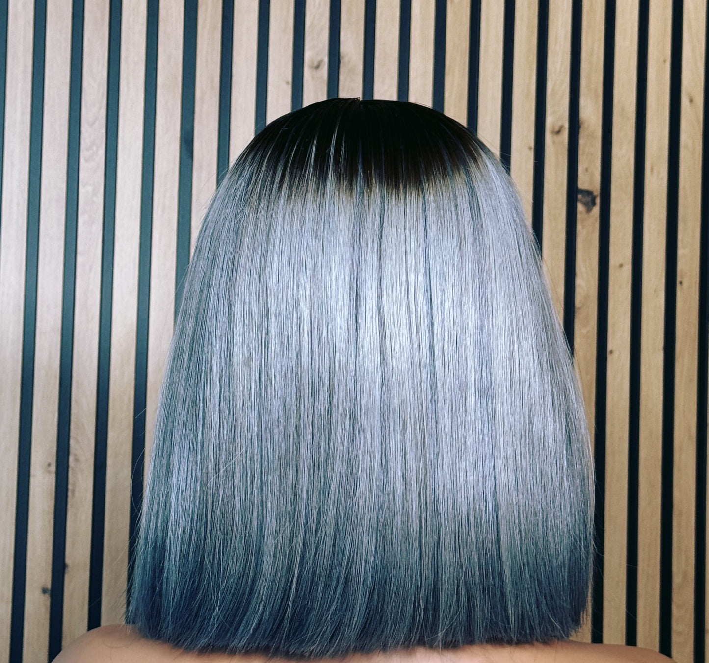 Ash Grey Blunt cut Bob wig 10 inches with 2*6 closure 200g