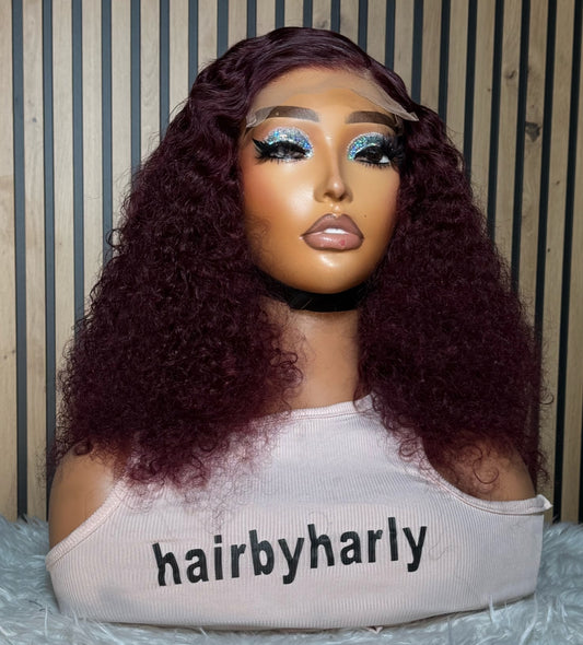 Deep curl lace wig